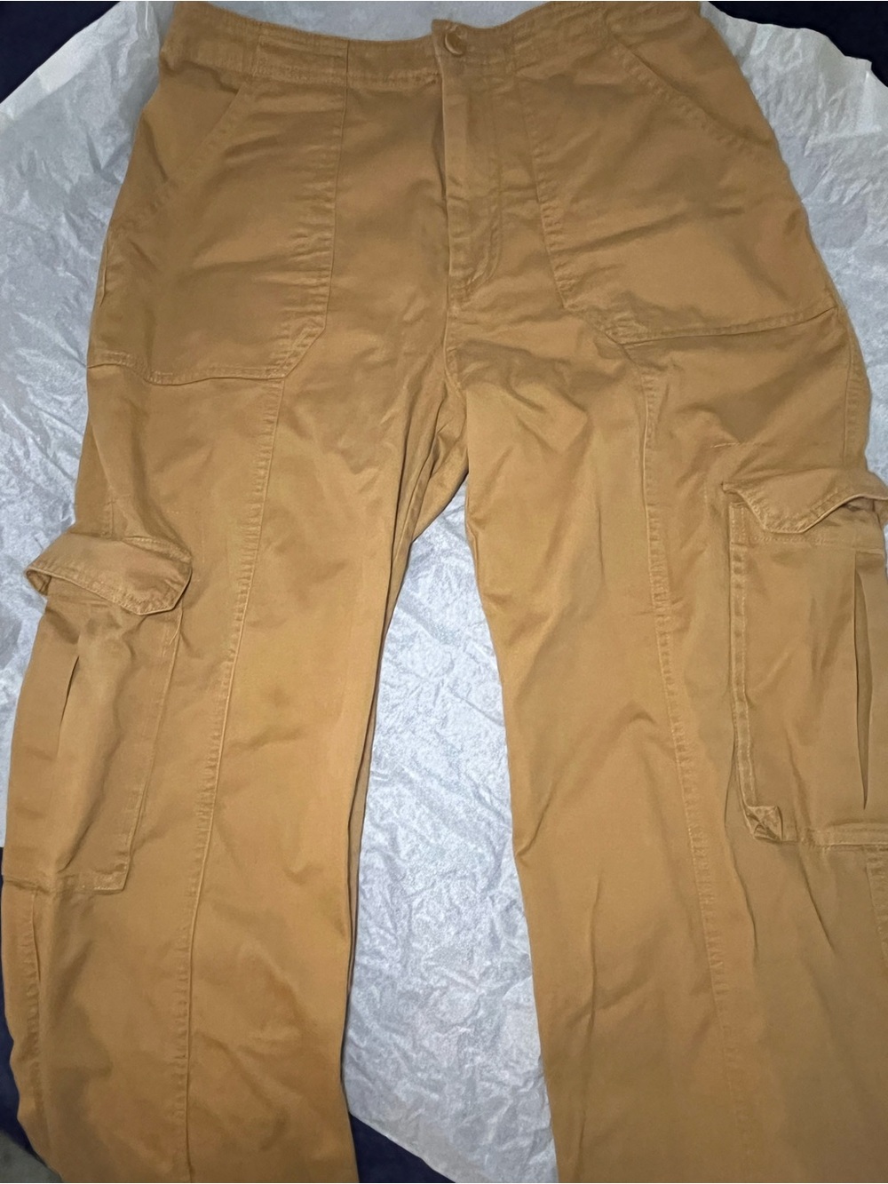 Abercrombie & Fitch Women's Straight-Leg Cargo Pants in Camel